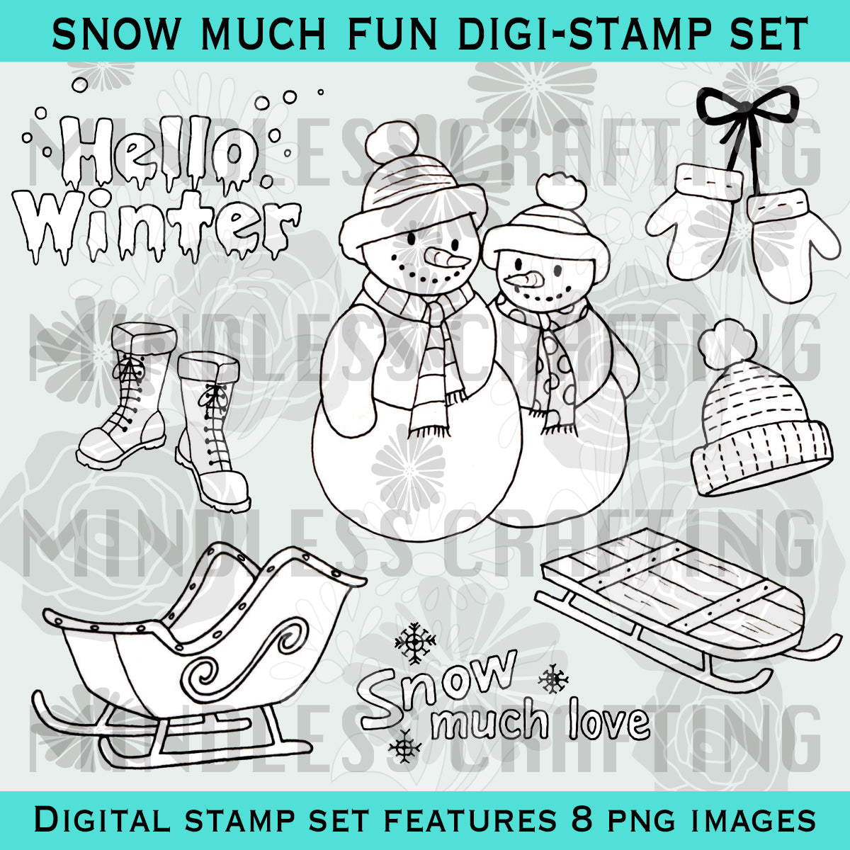 Fun Digi Snow Much Fun Digi Stamp Set – Mindless Crafting